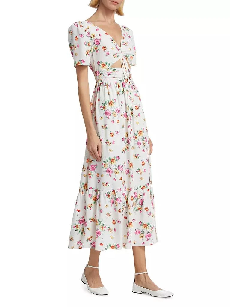 商品Wayf|Floral-Printed Cut-Out Midi-Dress,价格¥510,第4张图片详细描述