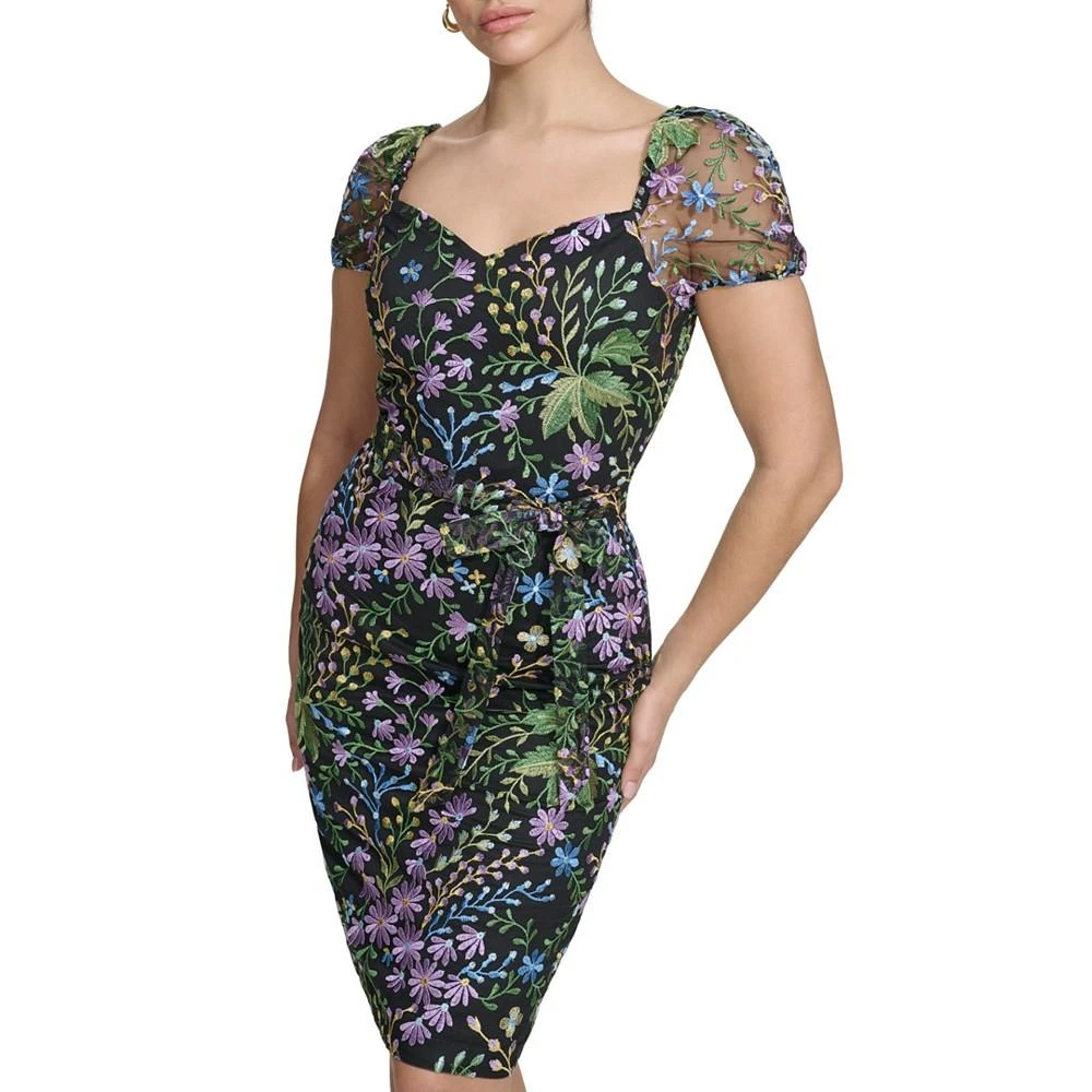 商品Kensie|kensi Women's Floral Embroidered Mesh Dress,价格¥599,第3张图片详细描述