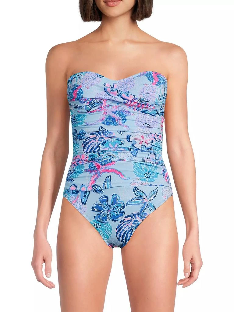 商品Lilly Pulitzer|Flamenco Ruched One-Piece Swimsuit,价格¥1154,第3张图片详细描述