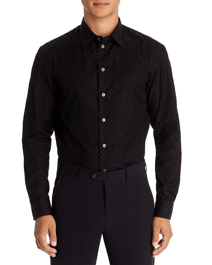 商品Armani|Flocked Broken Line Slim Fit Dress Shirt,价格¥1929,第1张图片