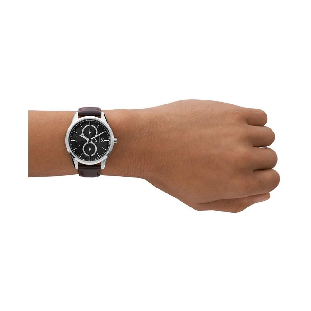 商品Armani Exchange|Men's Multifunction Brown Leather Strap Watch, 42mm,价格¥1130,第4张图片详细描述