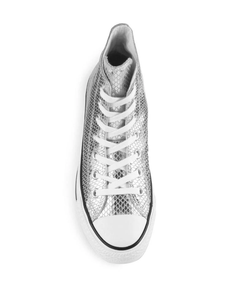 商品Converse|Chuck Taylor All-Star Snake-Print Metallic Leather High-Top Sneakers,价格¥446,第4张图片详细描述