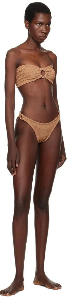 商品Hunza G|Brown Gloria Tonal Hoops Bikini,价格¥2062,第4张图片详细描述