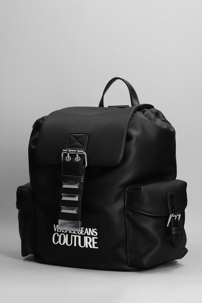 Versace Jeans Couture Backpack In Black Faux Leather商品第2张图片规格展示