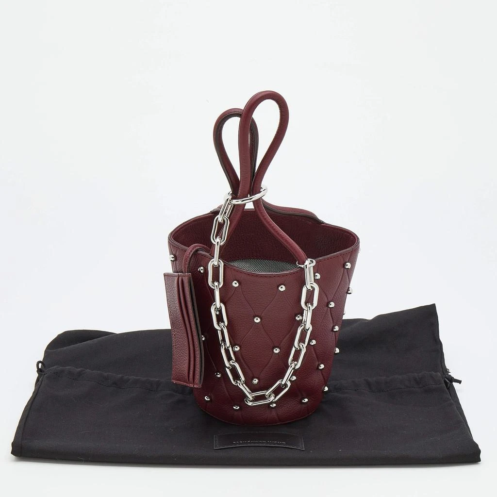 Alexander Wang Burgundy Leather Mini Roxy Studded Bucket Bag 商品