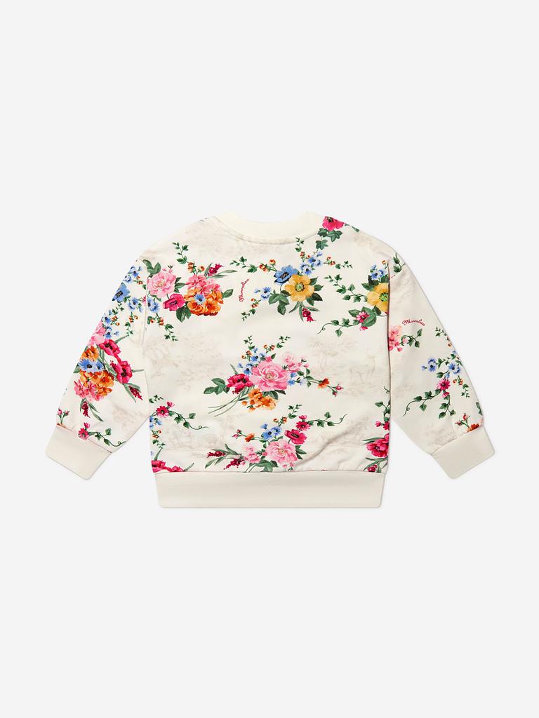 Monnalisa Ivory Girls Floral Print Sweatshirt商品第4张图片规格展示