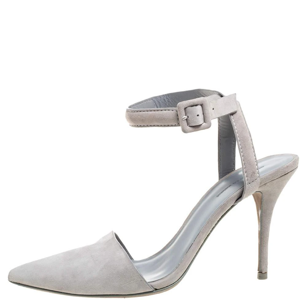 商品[二手商品] Alexander Wang|Alexander Wang Grey Suede Leather Lovisa Ankle Wrap Sandals Size 38.5,价格¥905,第2张图片详细描述