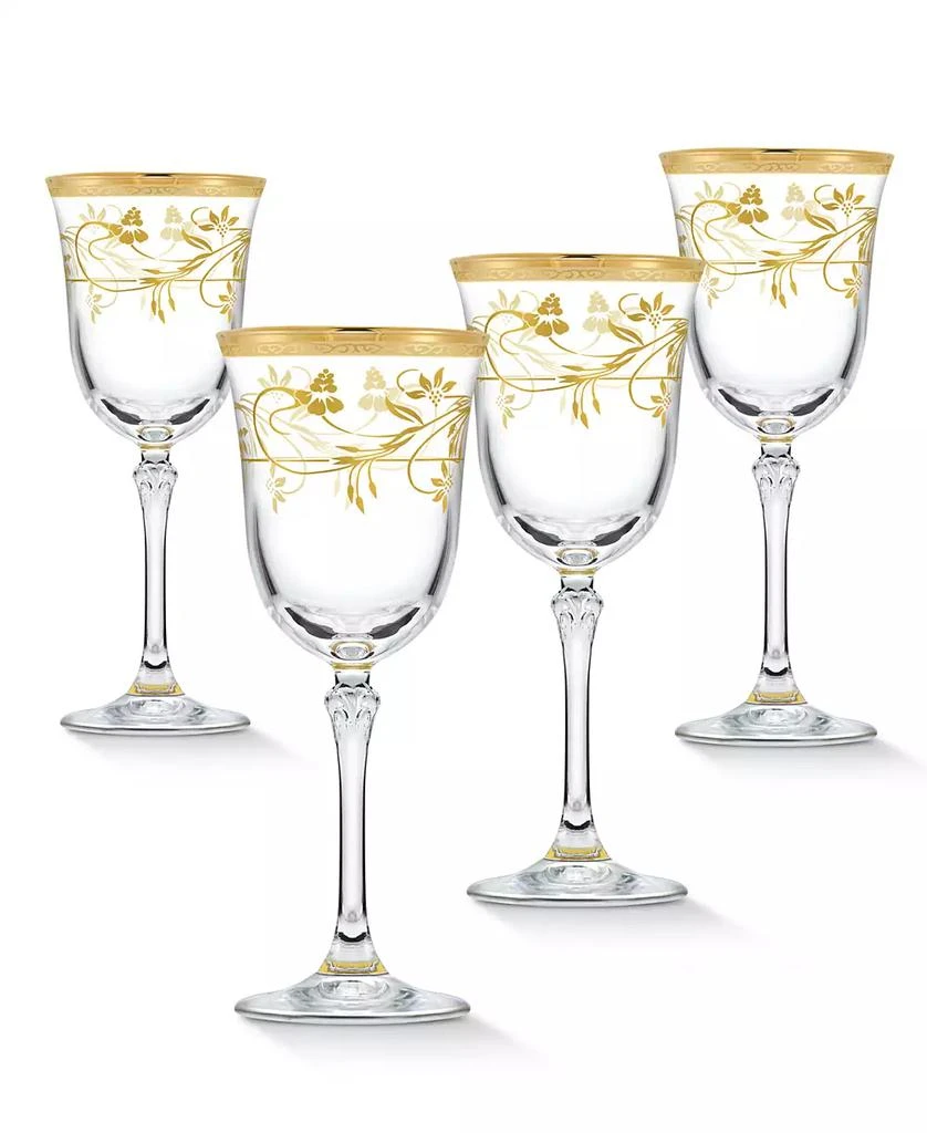 商品Lorren Home Trends|4 Piece Rosalia Flower Red Wine Set,价格¥481,第1张图片