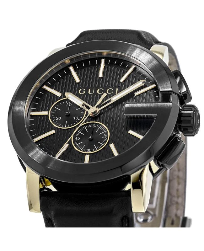 商品Gucci|Gucci G-Chrono XL Black Dial Leather Strap Men's Watch YA101203,价格¥10327,第2张图片详细描述