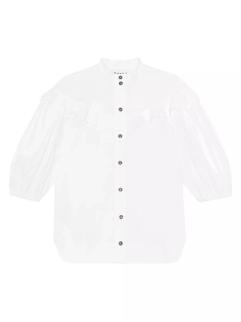 商品Ganni|Cotton Poplin Puff-Sleeve Blouse,价格¥583,第1张图片