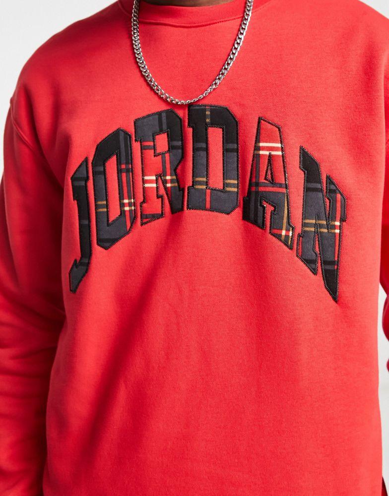 Jordan essentials sweatshirt in fire red with check logo商品第3张图片规格展示