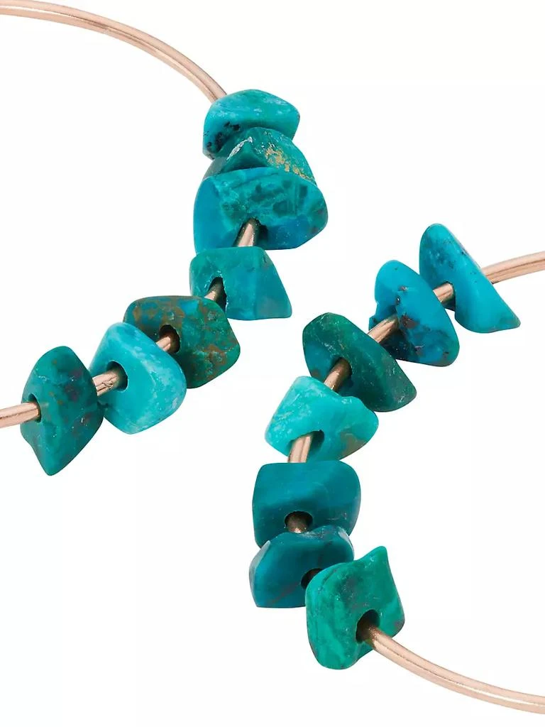 商品Ginette NY|Jala 18K Rose Gold & Chrysocolla Beaded Hoop Earrings,价格¥1818,第4张图片详细描述