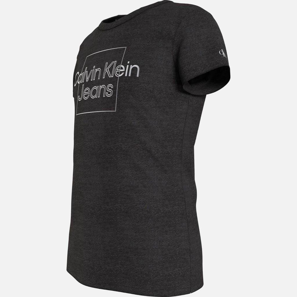 Calvin Klein Girls’ Metallic Logo Cotton-Jersey T-Shirt商品第2张图片规格展示