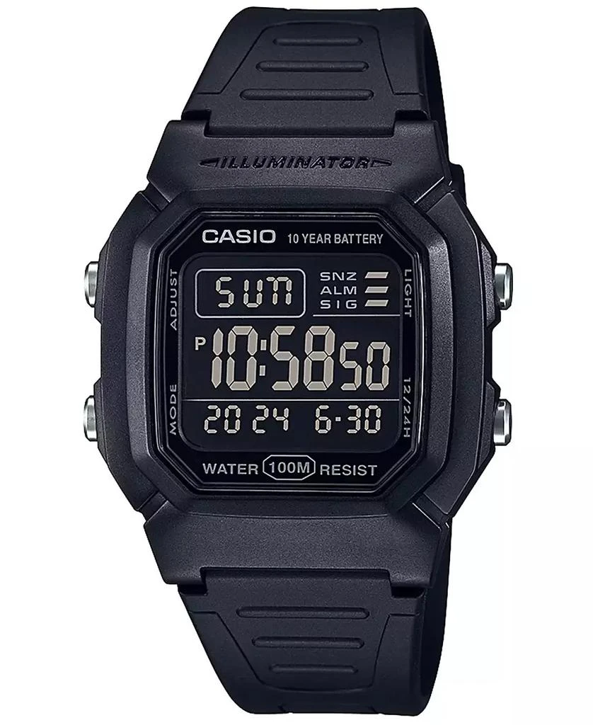 商品Casio|男式数字黑色树脂表带手表 36.8 毫米,价格¥311,第1张图片