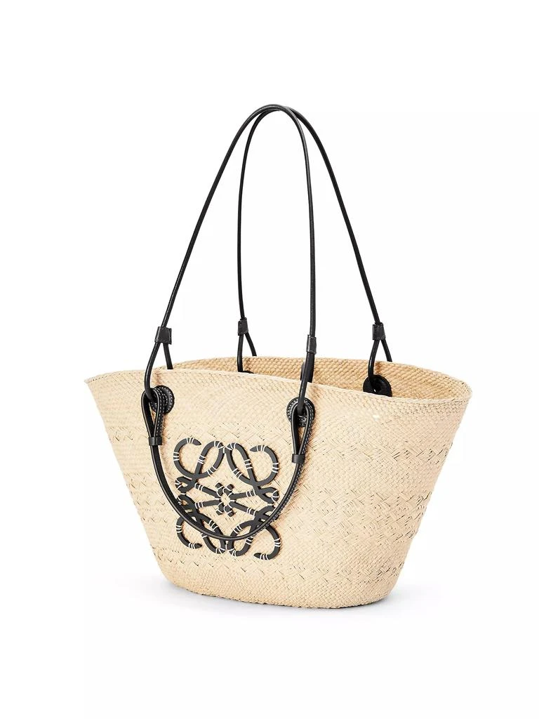 LOEWE x Paula's Ibiza Anagram Leather-Trimmed Iraca Basket Bag 商品