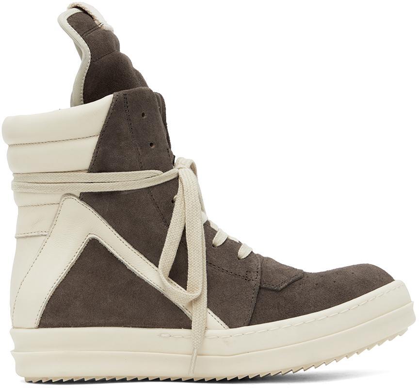 商品Rick Owens|灰白色 & 灰色 Geobasket 高帮运动鞋,价格¥7874,第1张图片