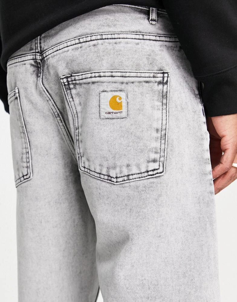 商品Carhartt|Carhartt WIP newel relaxed tapered jeans in grey sun wash,价格¥413,第3张图片详细描述