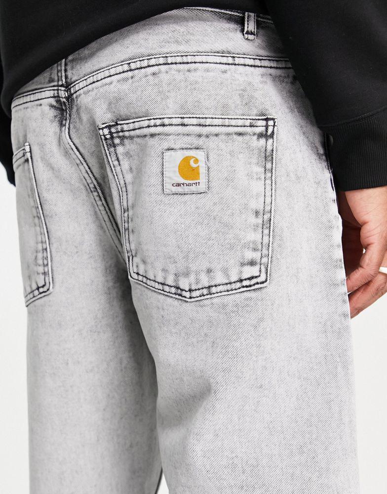 商品Carhartt|Carhartt WIP newel relaxed tapered jeans in grey sun wash,价格¥481,第5张图片详细描述
