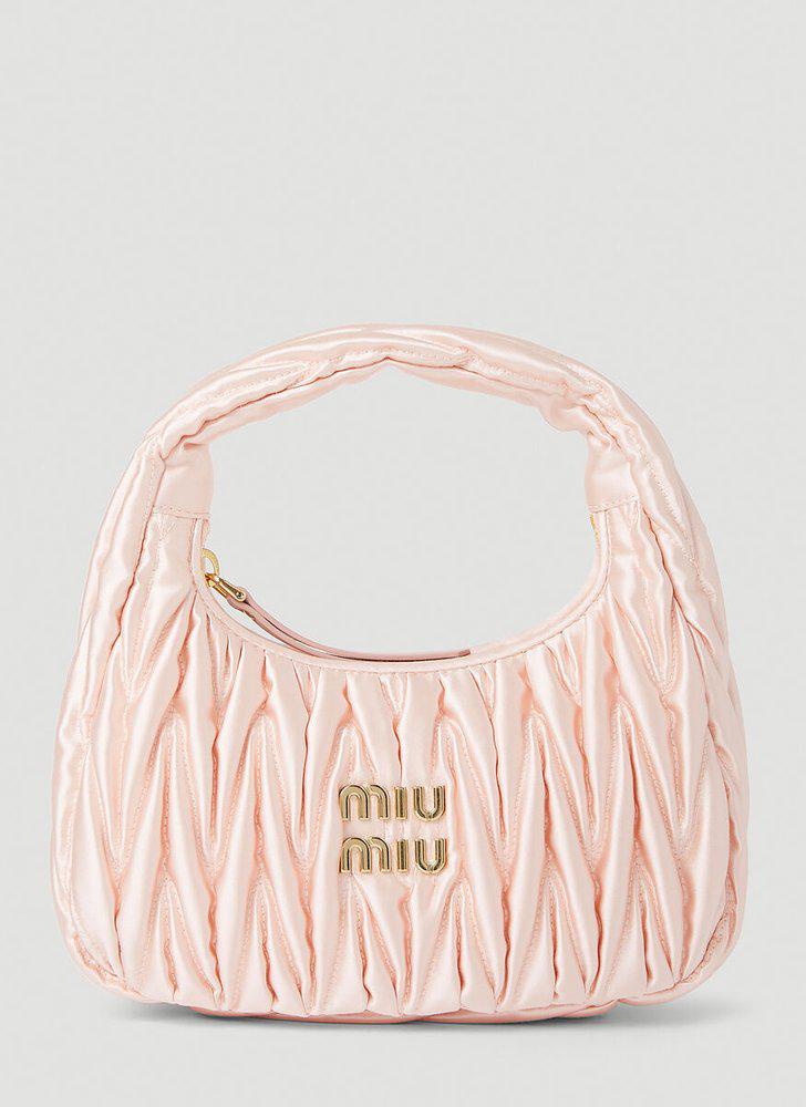 Miu Miu Wander Matelassé Logo Plaque Mini Hobo Bag商品第1张图片规格展示