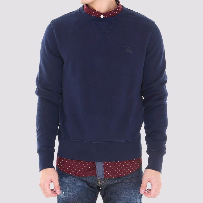 商品[国内直发] Burberry|博柏利 战马刺绣标圆领套头卫衣 男款 深蓝色 39323271,价格¥1639,第10张图片详细描述