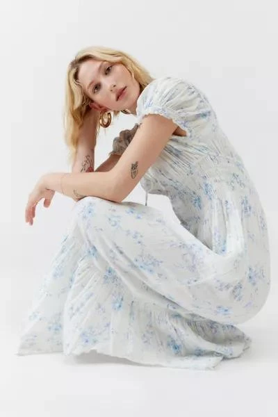 商品Kimchi Blue|Kimchi Blue Suki Floral Smocked Midi Dress,价格¥567,第3张图片详细描述