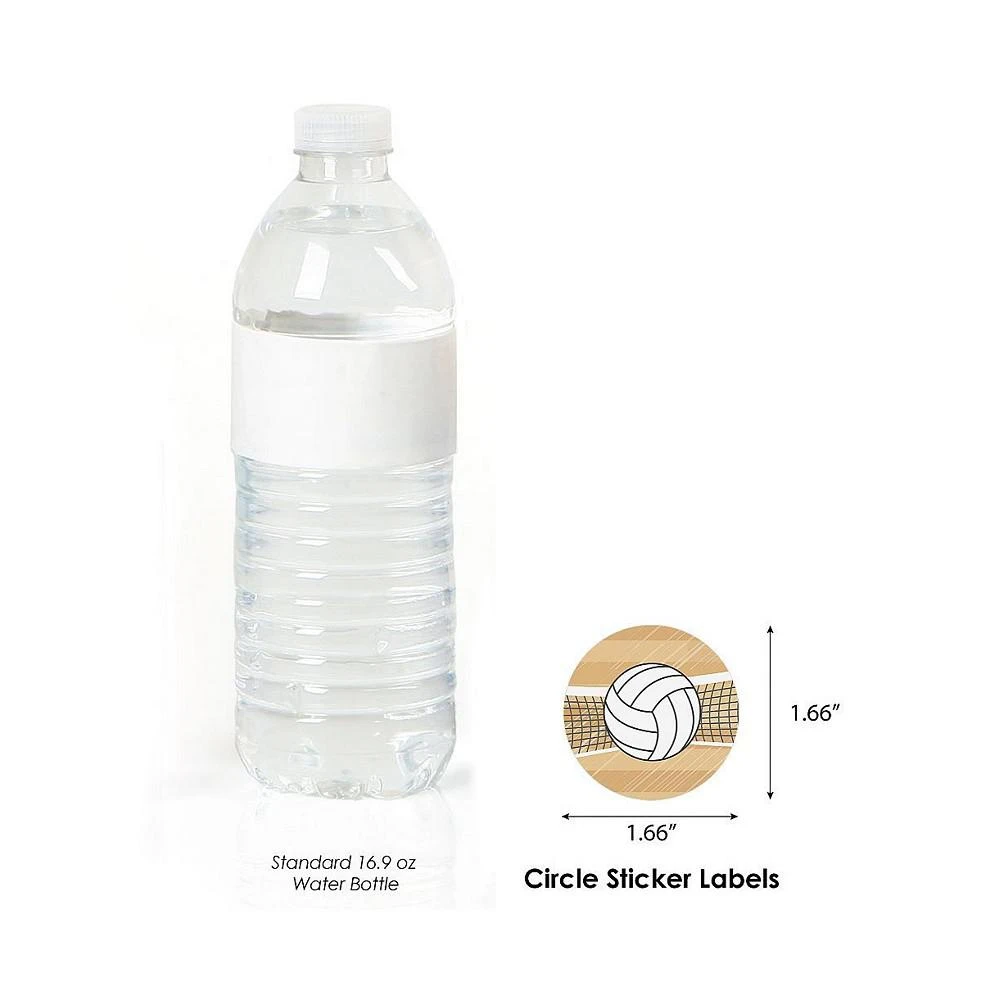 商品Big Dot of Happiness|Bump, Set, Spike Volleyball Baby Shower or Birthday Circle Sticker Labels 24 Ct,价格¥82,第2张图片详细描述