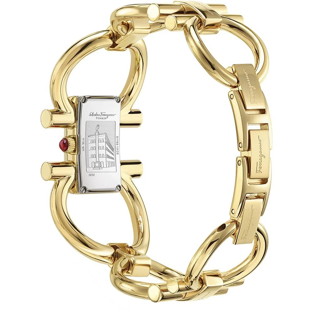 商品Salvatore Ferragamo|Ferragamo Women's Swiss Double Gancini Gold Ion-Plated Bracelet Watch 14x23mm,价格¥7265,第3张图片详细描述