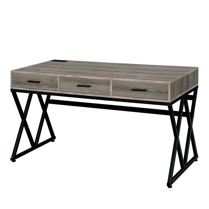 商品Sparrow & Wren|Rose Gray and Sand Black Writing Desk with USB Ports,价格¥3516,第1张图片