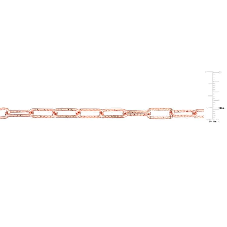 商品Amour|6mm Fancy Cut Oval Link Bracelet In Rose Plated Sterling Silver,价格¥447,第3张图片详细描述
