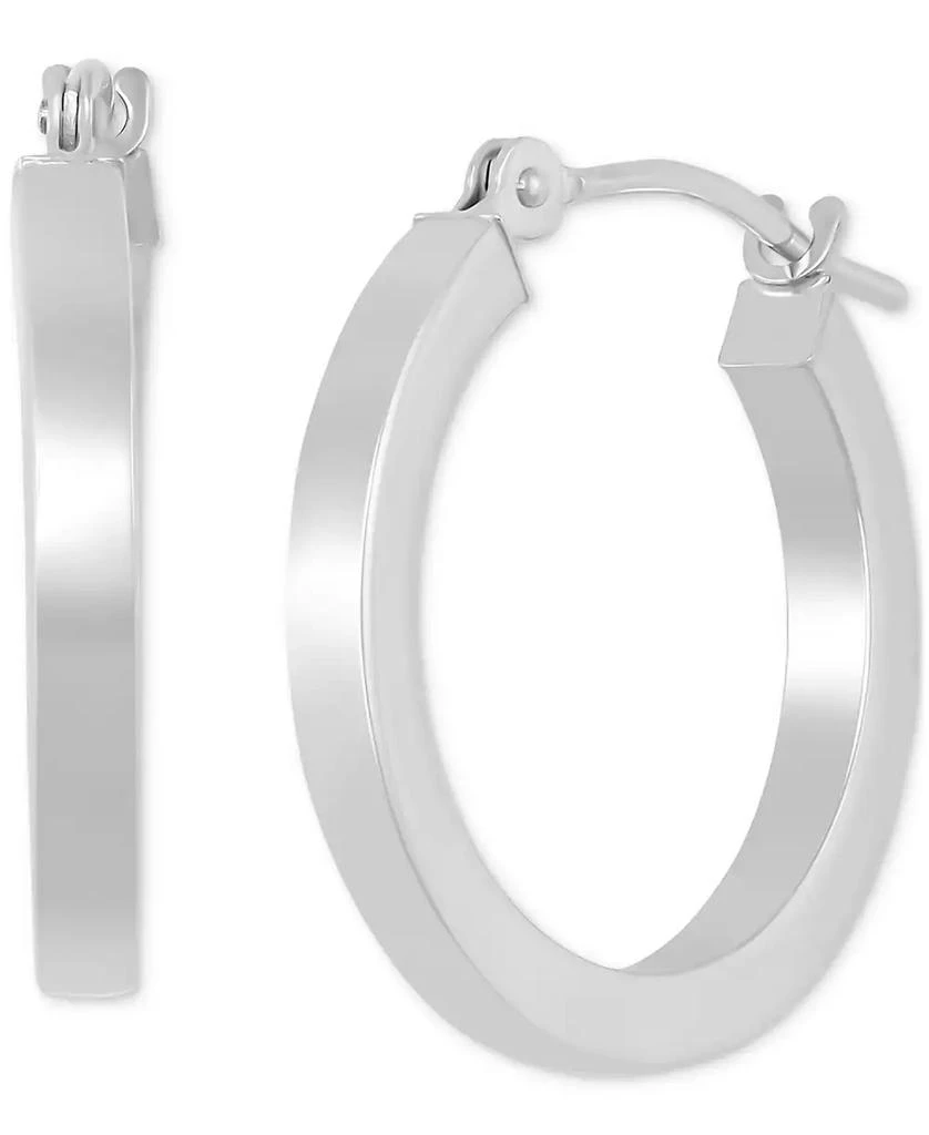 商品Macy's|Polished Hoop Earrings in 14k White Gold (17mm),价格¥1271,第3张图片详细描述