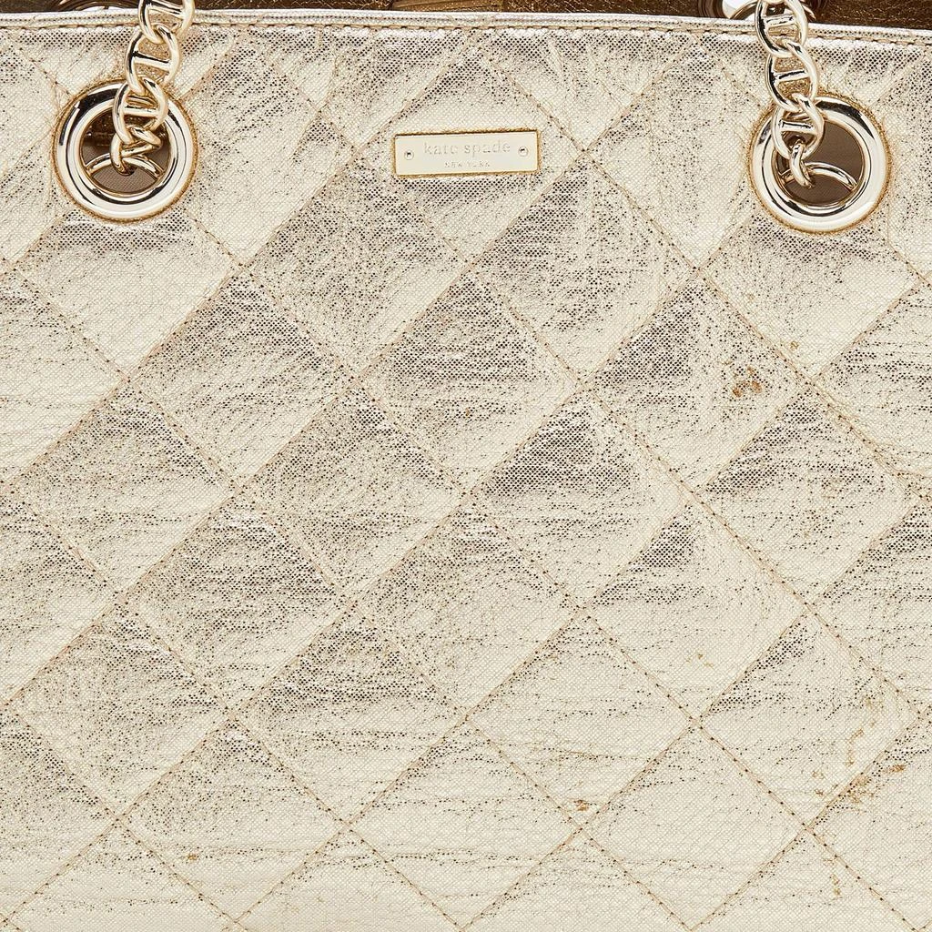 商品[二手商品] Kate Spade|Kate Spade Metallic Gold Quilted Leather Maryanne Tote,价格¥905,第5张图片详细描述