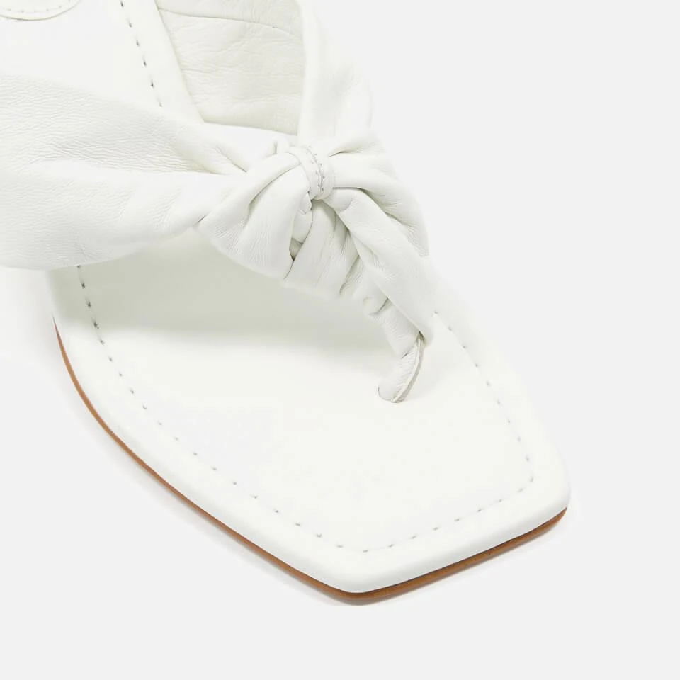 商品Dune|DUNE WOMEN'S MYKONOS LEATHER HEELED MULES - WHITE,价格¥337,第4张图片详细描述