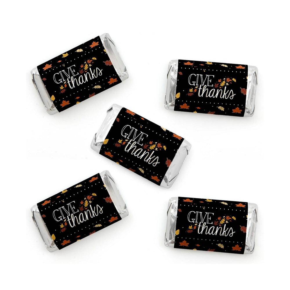 Give Thanks - Mini Candy Bar Wrapper Stickers - Thanksgiving Party Small Favors - 40 Count商品第1张图片规格展示