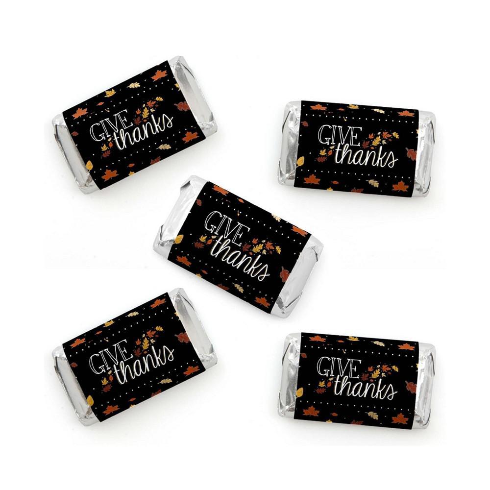 商品Big Dot of Happiness|Give Thanks - Mini Candy Bar Wrapper Stickers - Thanksgiving Party Small Favors - 40 Count,价格¥74,第1张图片