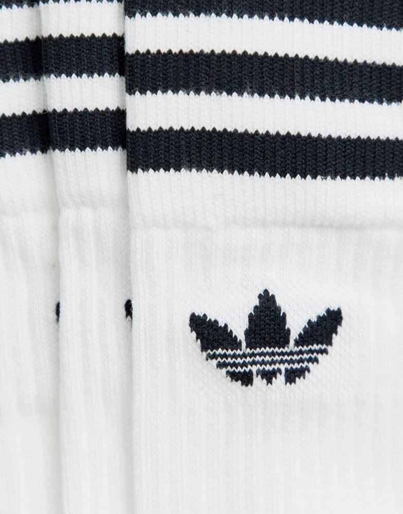 adidas Originals adicolor Trefoil 3 pack crew socks in white商品第3张图片规格展示