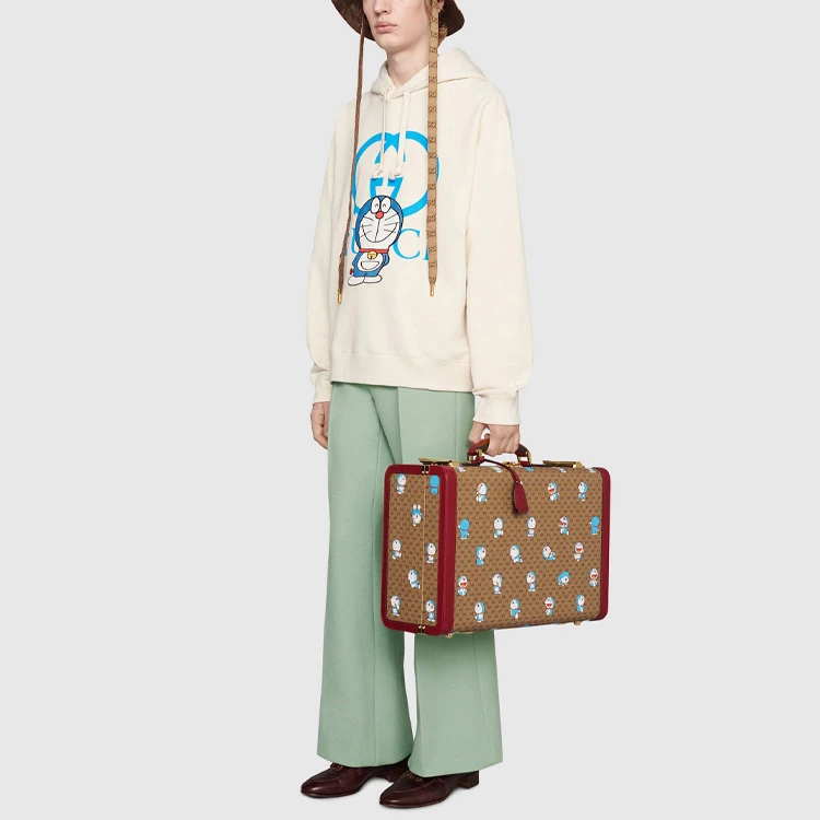 商品[国内直发] Gucci|古驰 x Doraemon 联名款 SS21 连帽卡通印花卫衣 男女同款 米色,价格¥7899,第4张图片详细描述