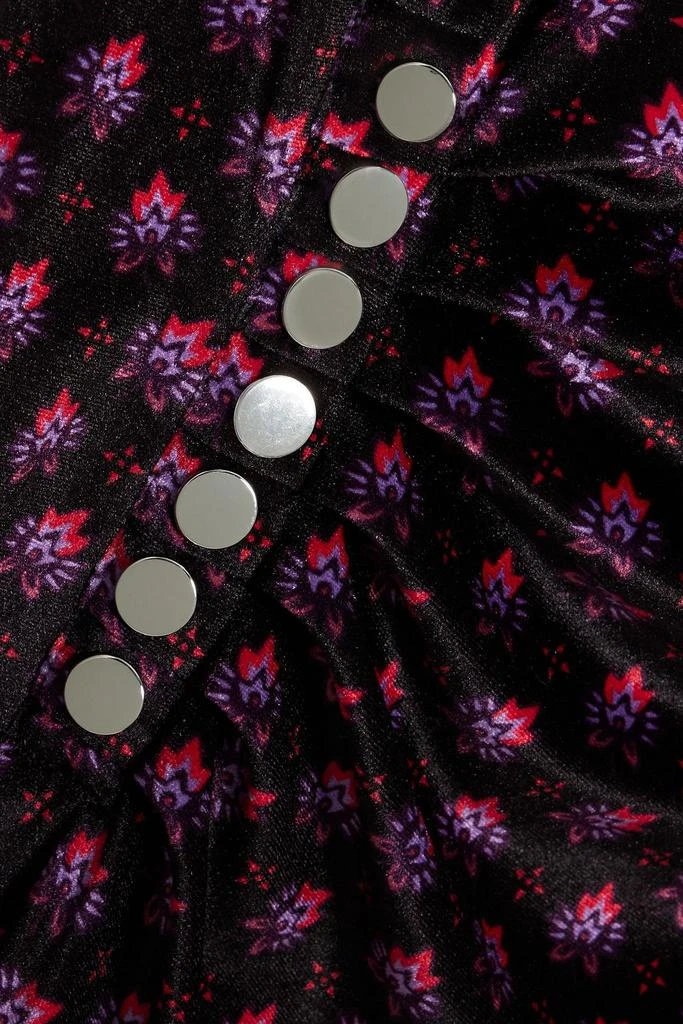 商品Derek Lam|Ruched printed velvet midi dress,价格¥1656,第4张图片详细描述