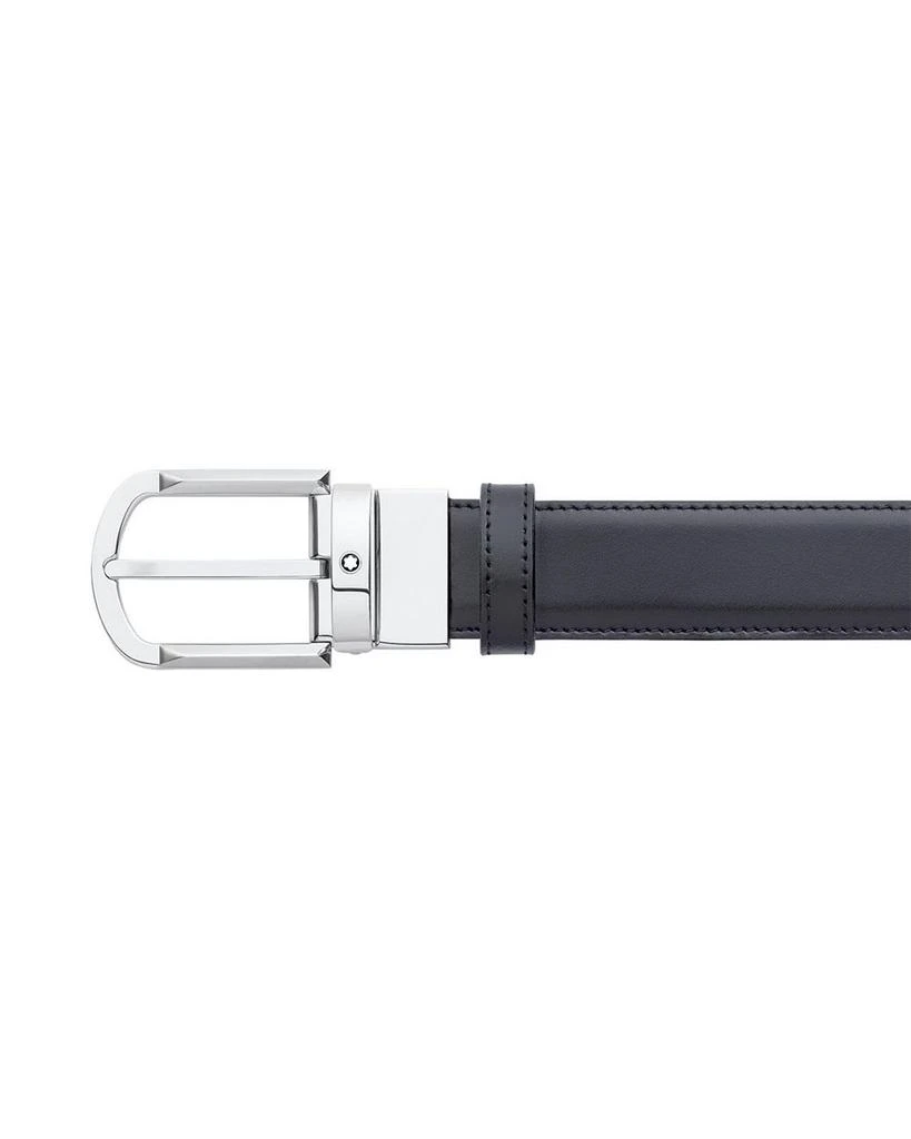 Men's Shiny Palladium-Coated Reversible Leather Belt 商品