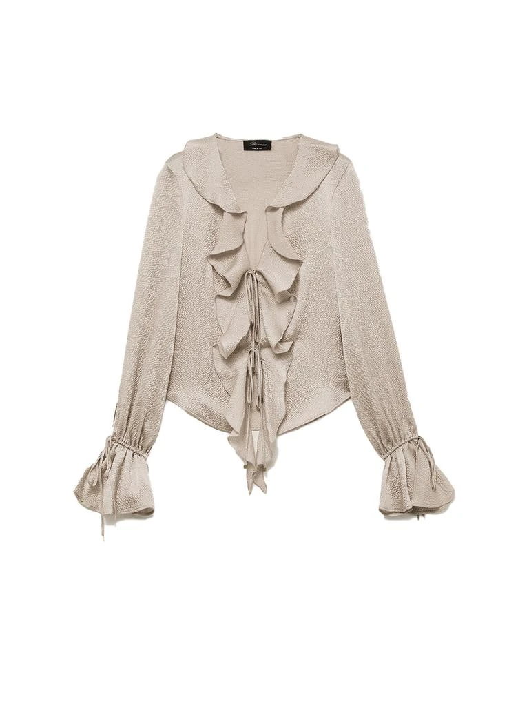 商品BLUMARINE|Ruffle-Front V-Neck Blouse,价格¥2219,第1张图片