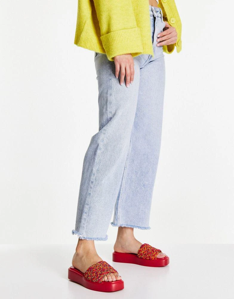 商品ASOS|ASOS DESIGN Finbar woven flat mules in red,价格¥145,第1张图片