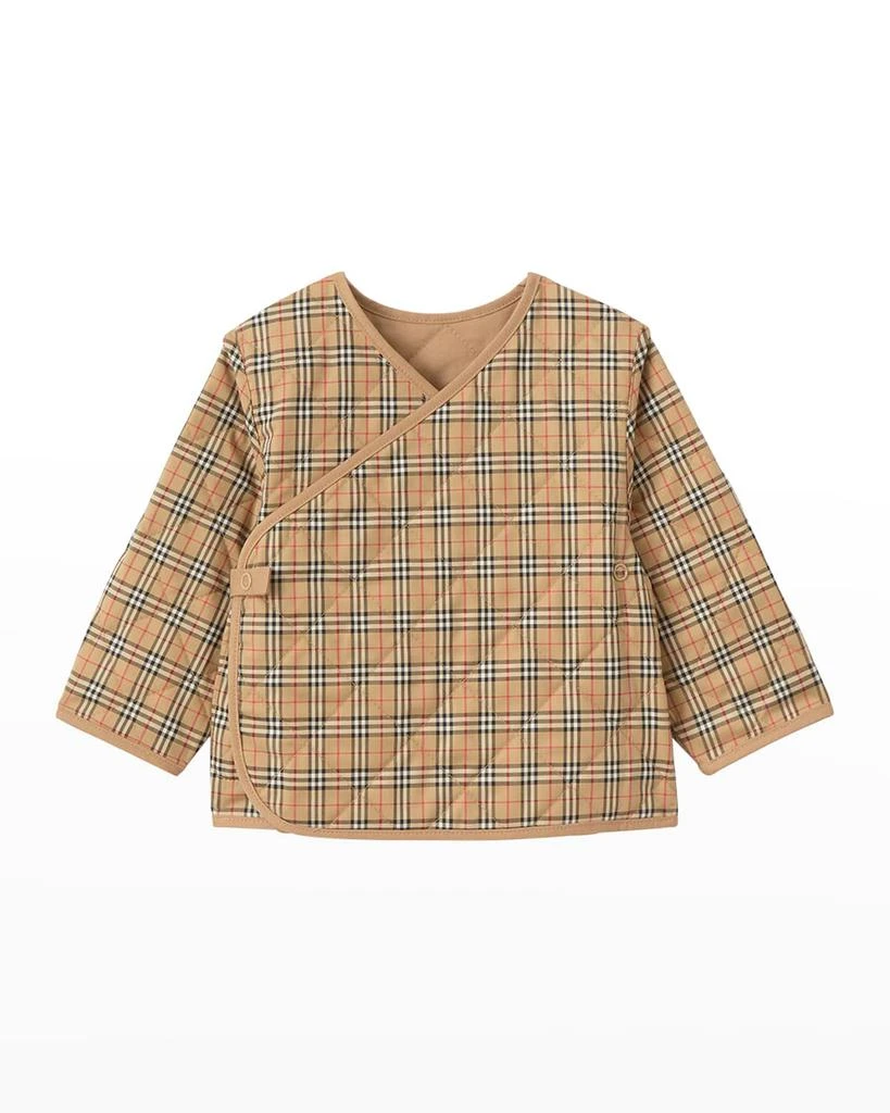 商品Burberry|Kid's Bowie Reversible Quilted Wrap Jacket, Size 1-18M,价格¥591,第3张图片详细描述