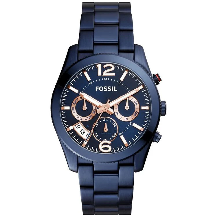 商品Fossil|Women's Perfect Boyfriend Blue Stainless Steel Bracelet Watch 39mm ES4093,价格¥1234,第1张图片