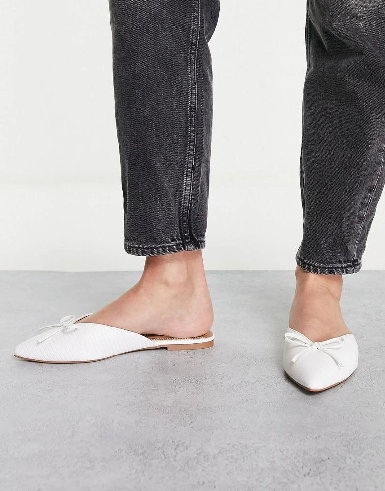 商品ASOS|ASOS DESIGN Lewi pointed flat mules in white lizard,价格¥75,第3张图片详细描述