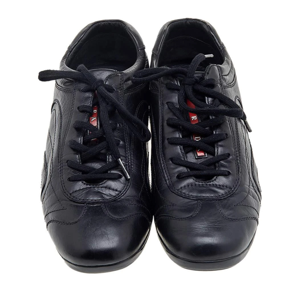 商品[二手商品] Prada|Prada Sport Black Leather Low Top Sneakers Size 43.5,价格¥3065,第3张图片详细描述