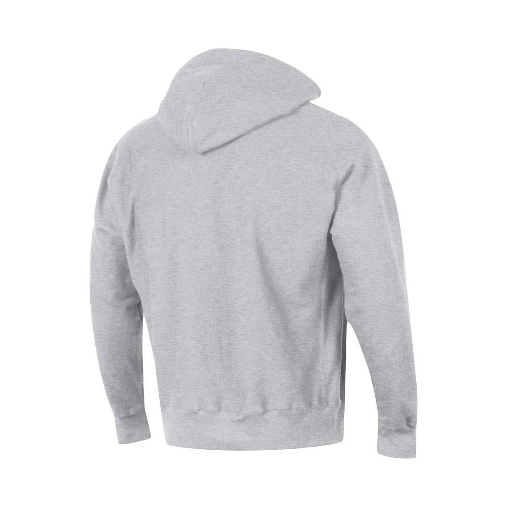 商品CHAMPION|Men's Heathered Gray Ohio State Buckeyes Big and Tall Reverse Weave Fleece Pullover Hoodie Sweatshirt,价格¥588,第2张图片详细描述