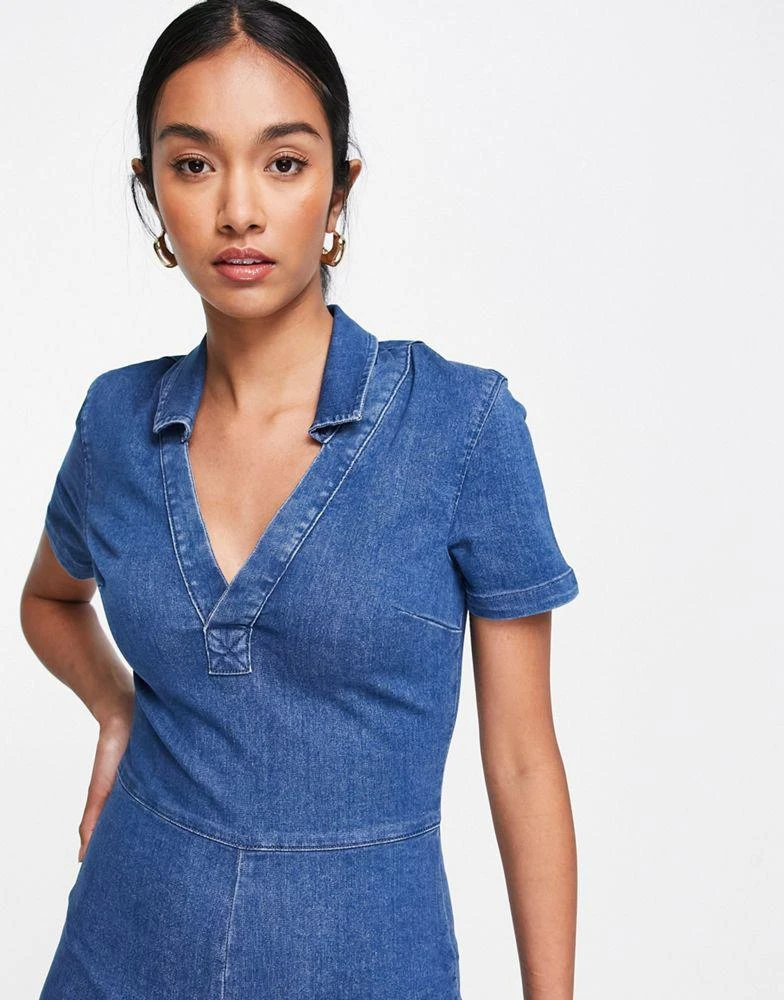 商品Topshop|Topshop Joni denim playsuit in mid blue,价格¥162,第4张图片详细描述
