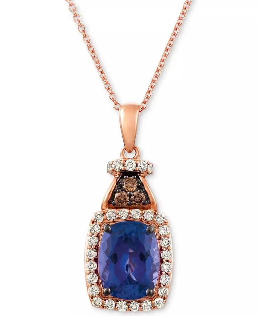 商品Le Vian|Blueberry Tanzanite (2 ct. t.w.), Nude Diamond (1/4 ct. t.w.) and Chocolate Diamond Accent 18" Pendant Necklace in 14k Rose Gold,价格¥11956,第1张图片