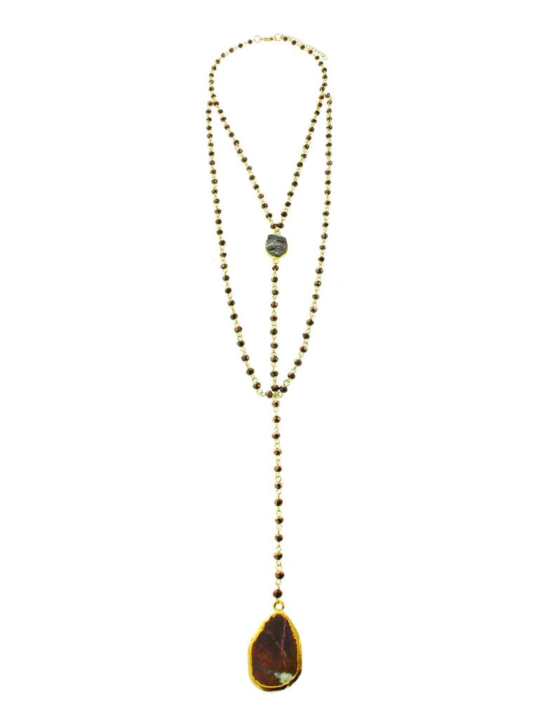 商品Panacea|Crystal Beaded Druzy InchYInch Necklace,价格¥438,第1张图片