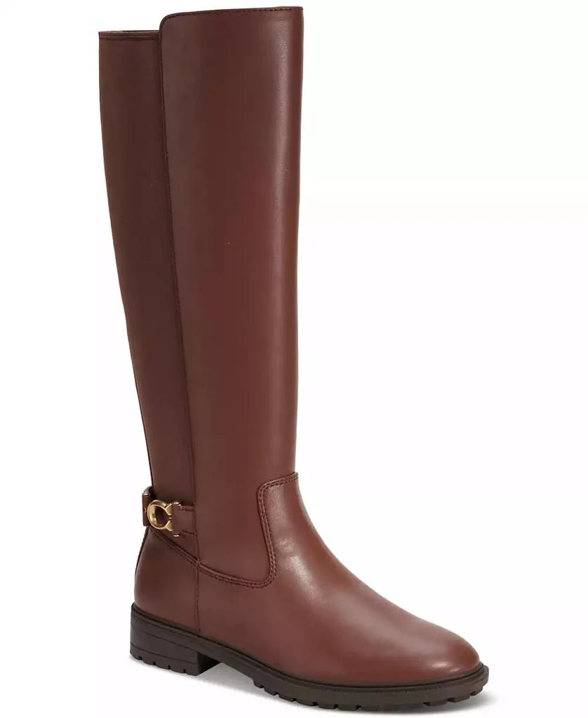 商品Coach|Women's Faith Knee High Lug Sole Riding Boots,价格¥821,第1张图片详细描述