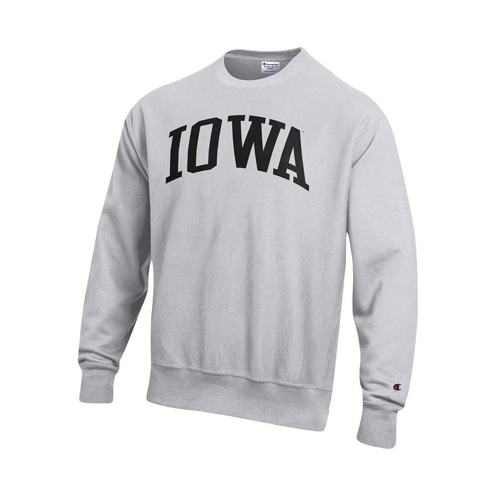 商品CHAMPION|Men's Heathered Gray Iowa Hawkeyes Arch Reverse Weave Pullover Sweatshirt,价格¥552,第3张图片详细描述